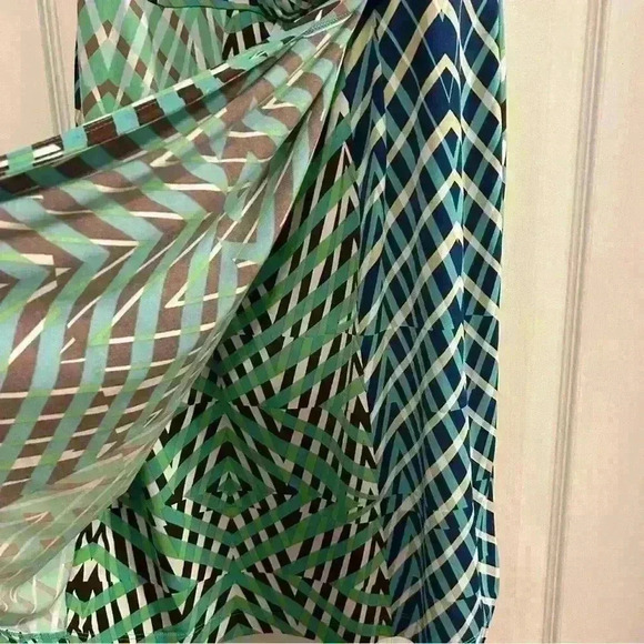 Donna Morgan Women's Knee Length Dress Size 6 Multicolor Chevron Geometric - Picture 5 of 13